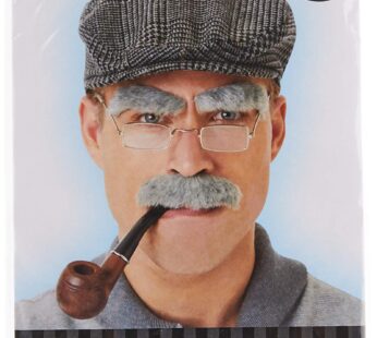 Old Man Set – Authentic Synthetic Gray Hair & Accessories (1 Pack) – Realistic, Comfortabl