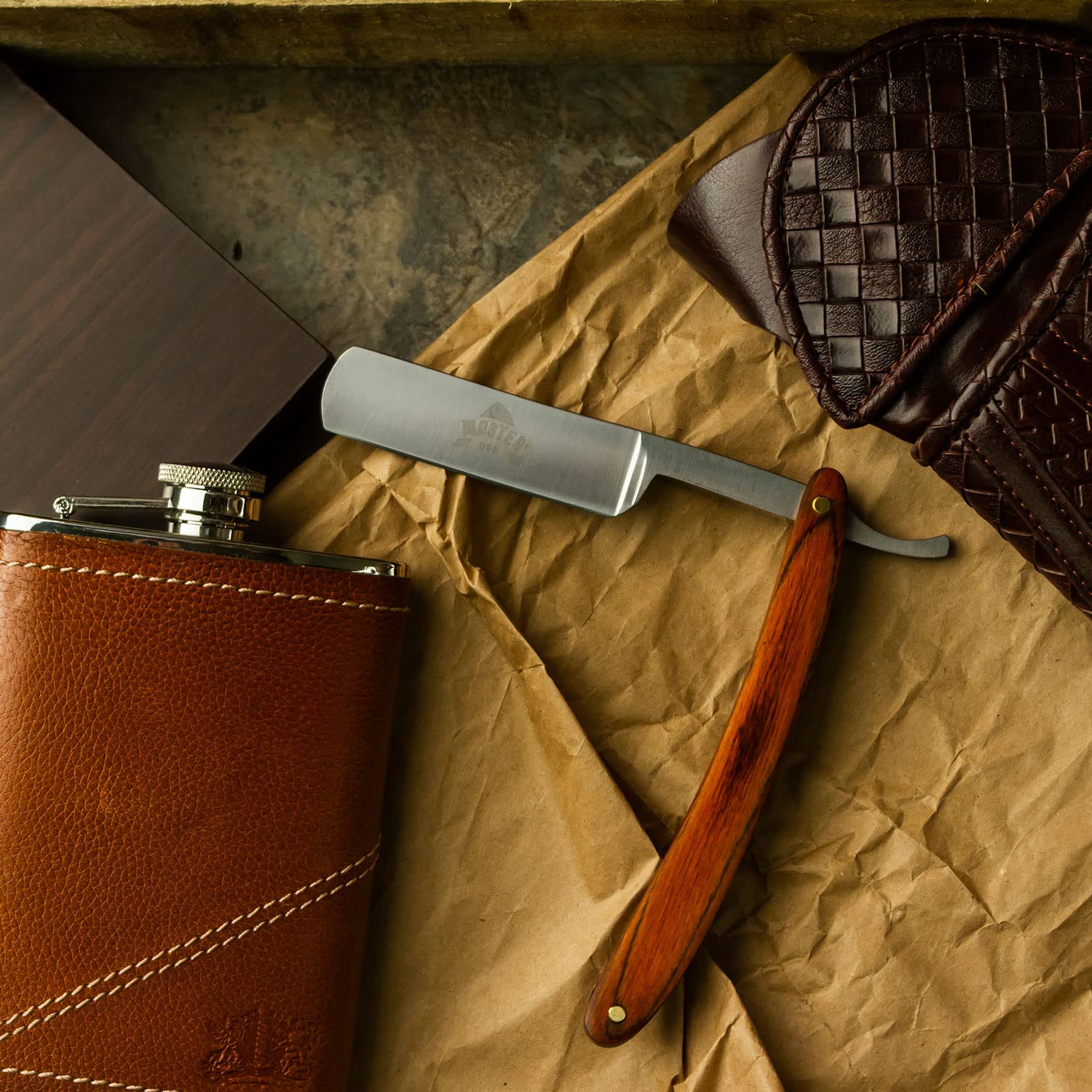 Master Usa Mu-1014W Razor Blade Knife 6.5-Inch Closed, Brown - Image 2