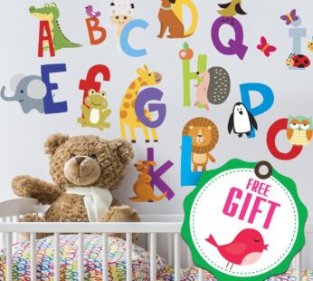 ABC Stickers Alphabet Decals – Animal Alphabet Wall Decals – Classroom Wall Decals – ABC W