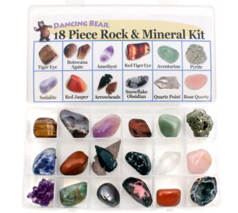 Rock and Mineral Educational Collection & Deluxe Collection Box -18 Pieces with Descriptio