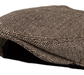 Wonderful Fashion Men’s Classic Herringbone Tweed Wool Blend Newsboy Ivy Hat (Brown, SM)