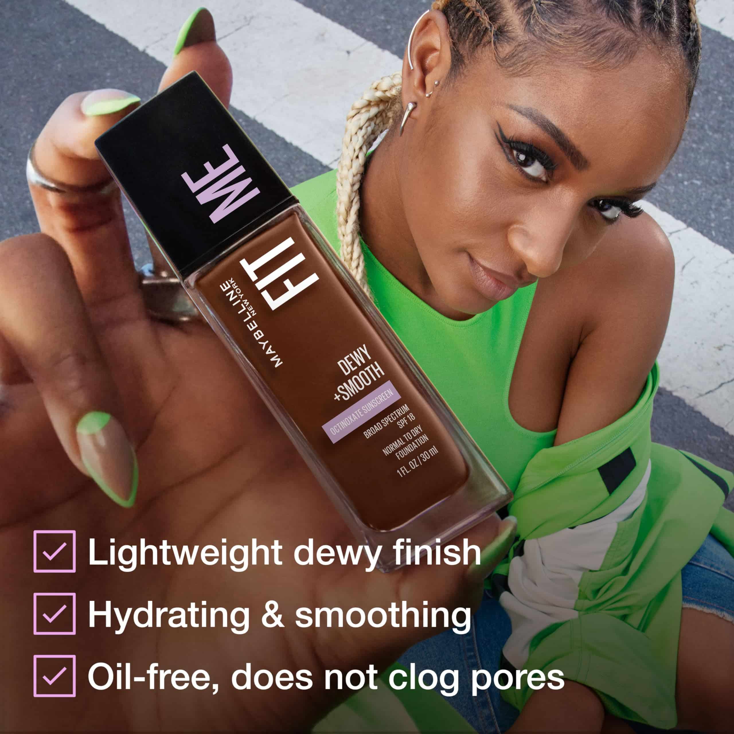 Maybelline Fit Me Dewy + Smooth Liquid Foundation Makeup, Golden Beige, 1 Count (Packaging - Image 3