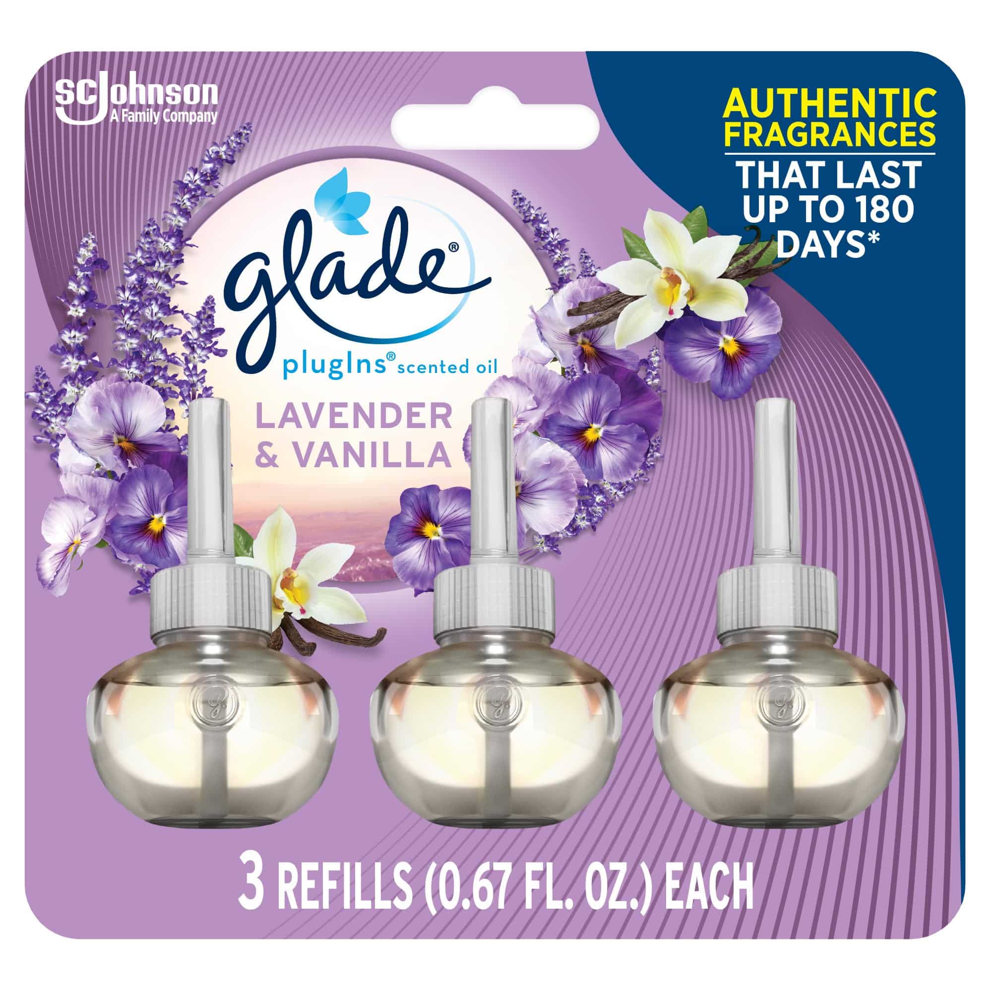Glade PlugIns Refills Air Freshener, Scented and Essential Oils for Home and Bathroom, Lav - Image 2