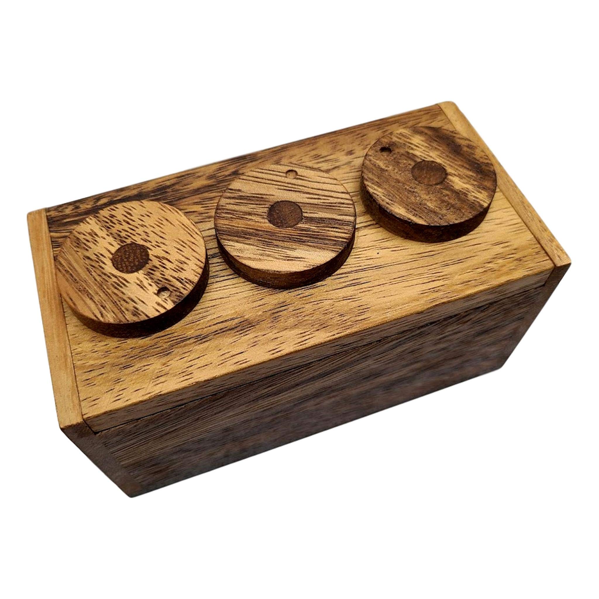 3 Wheel Combination Secret Lock Puzzle Box - Image 2