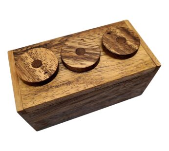 3 Wheel Combination Secret Lock Puzzle Box