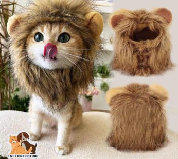 OaaXbbECco Lion Mane Wig for Cat Costume (Light Brown, Medium)