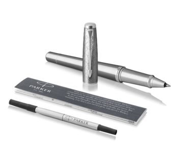 PARKER Urban Rollerball Pen, Premium Silvered Powder with Fine Point Black Ink Refill (193