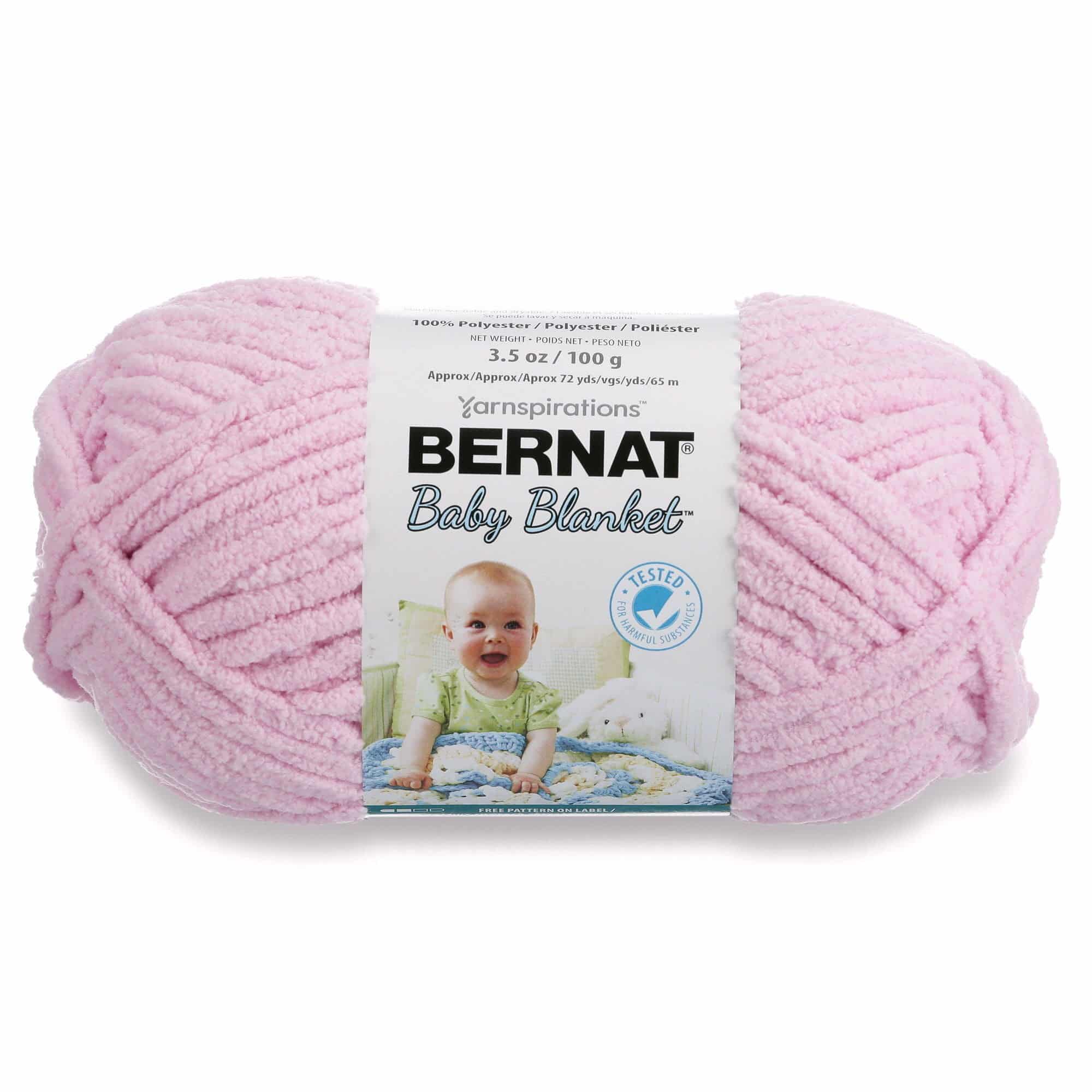 Bernat Baby Blanket Yarn, 3.5oz, Super Bulky 6 Gauge - Pink - Single Ball Machine Wash & D