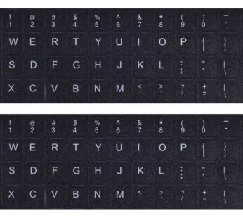 2PCS English Keyboard Stickers, Universal Keyboard Letters Replacement Sticker White Font