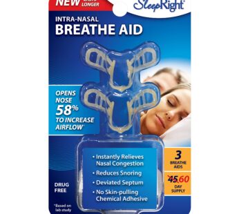 New SleepRight Intra-Nasal Breathe Aids Breathing Aids for Sleep Nasal Dilator – 3 Pack