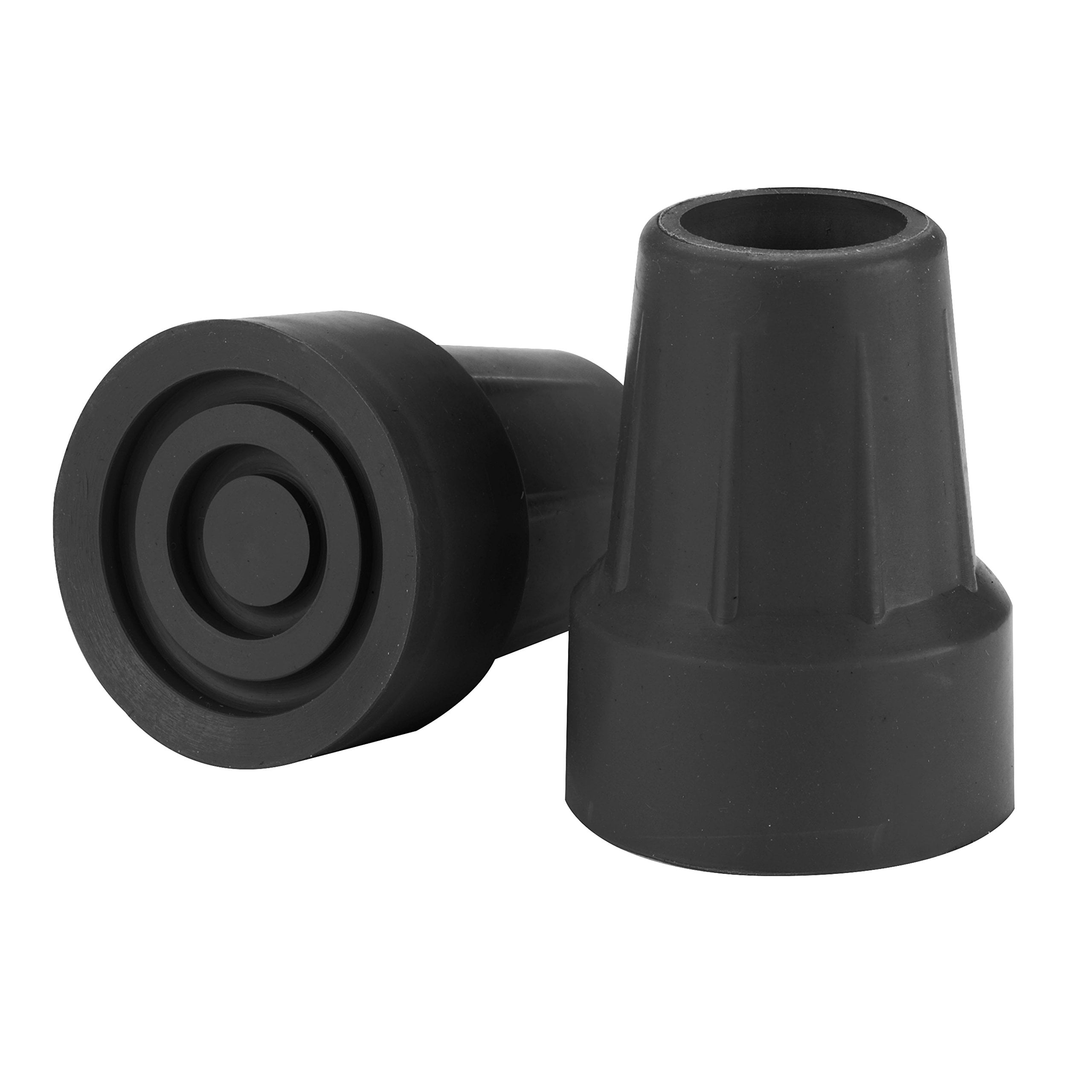 Drive Medical RTL10374BKB Replacement Tips for Crutches and Canes, Black,2 Count (Pack of