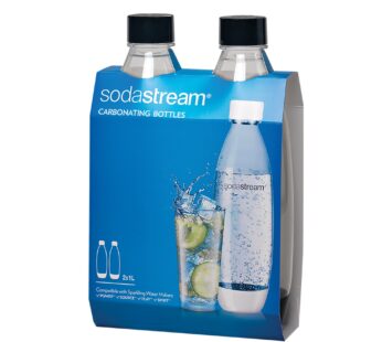 SodaStream Black Slim Carbonating Bottles Twin Pack, 1L Pack Of 2
