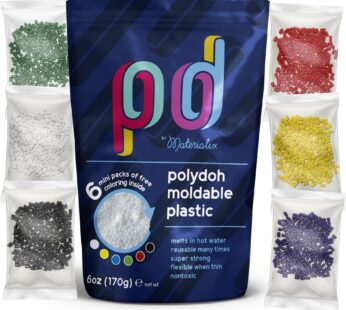 Polydoh Moldable Plastic + Coloring granules – Various Sizes – 6oz. Melts in hot Water. Du