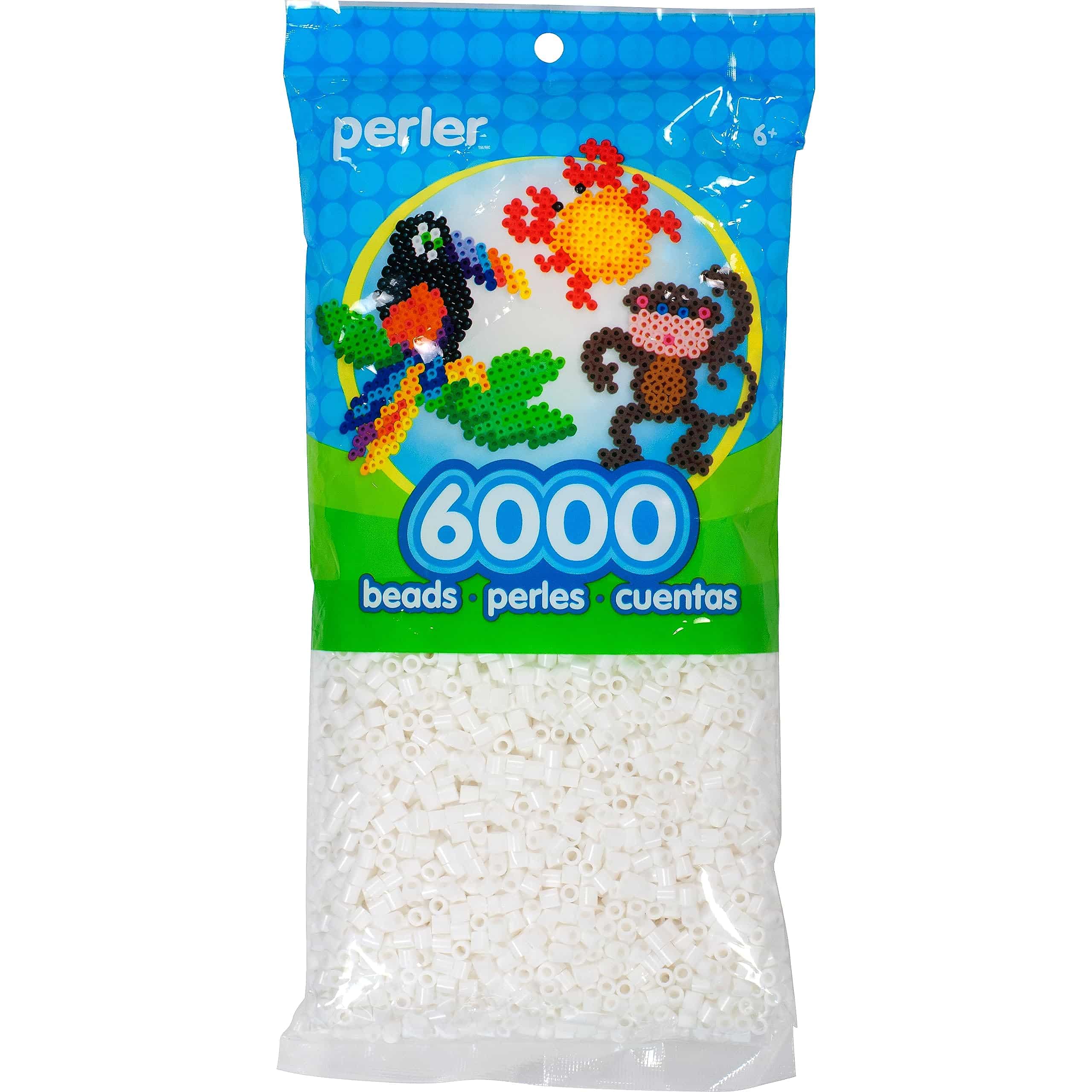 Perler Beads Fuse Beads for Crafts, 6000pcs, White - Image 2