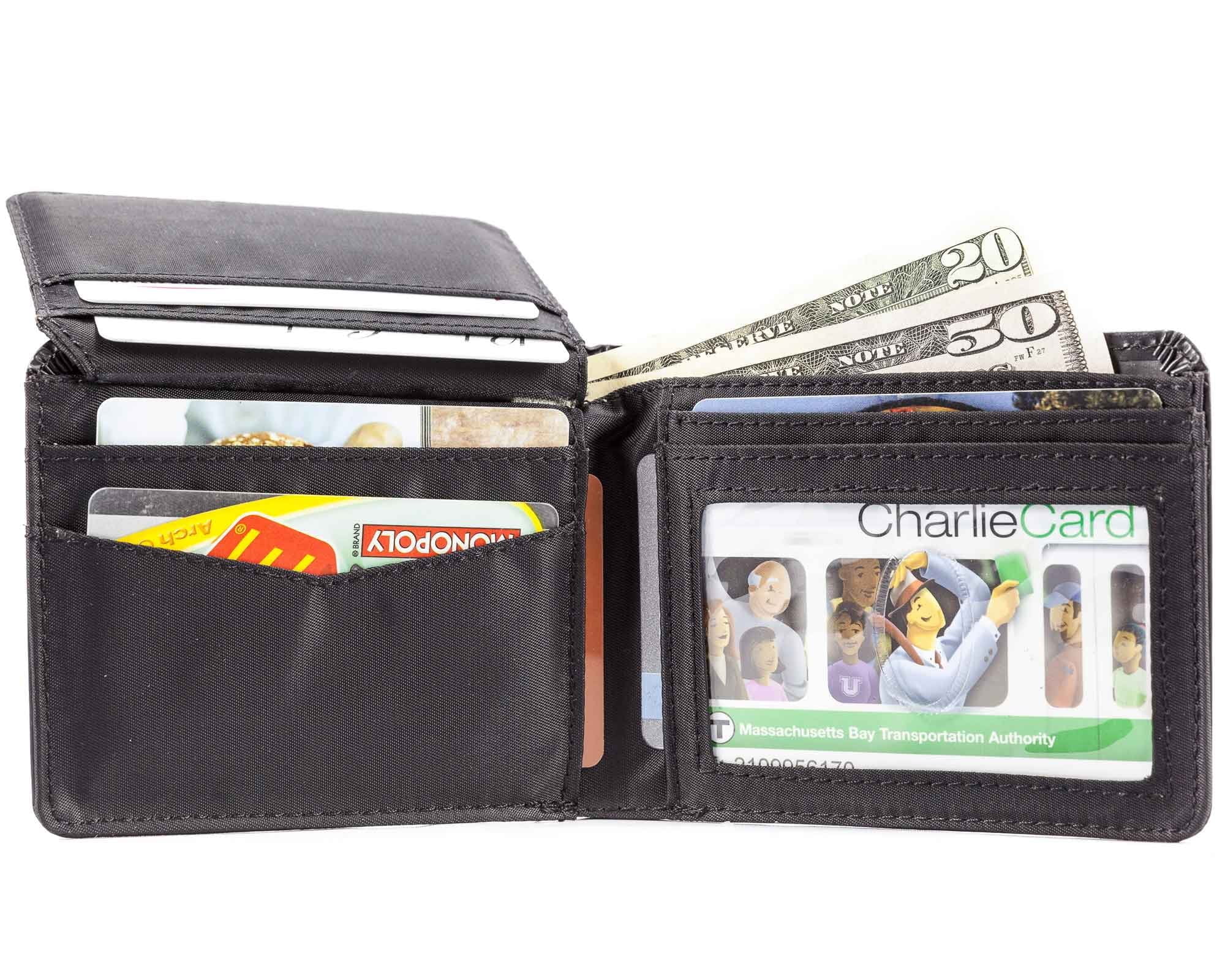 Big Skinny Men's L-Fold Passcase Leather Slim Wallet, Holds Up to 30 Cards, Black - Image 7