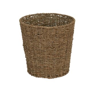 Household Essentials ML-5692 Woven Seagrass Wicker Waste Bin – for Bathrooms and Bedrooms