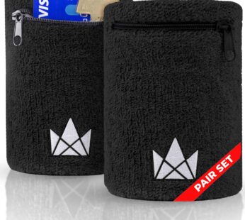 Sweatband for Men and Women – Wristband Pocket with Zipper, Ankle/Wrist Wallet Pouch for J