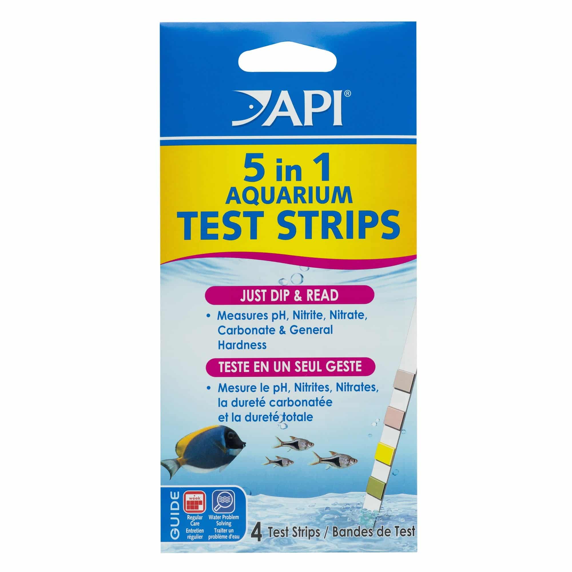 API 5-IN-1 TEST STRIPS Freshwater and Saltwater Aquarium Test Strips 4-Count Box - Image 2