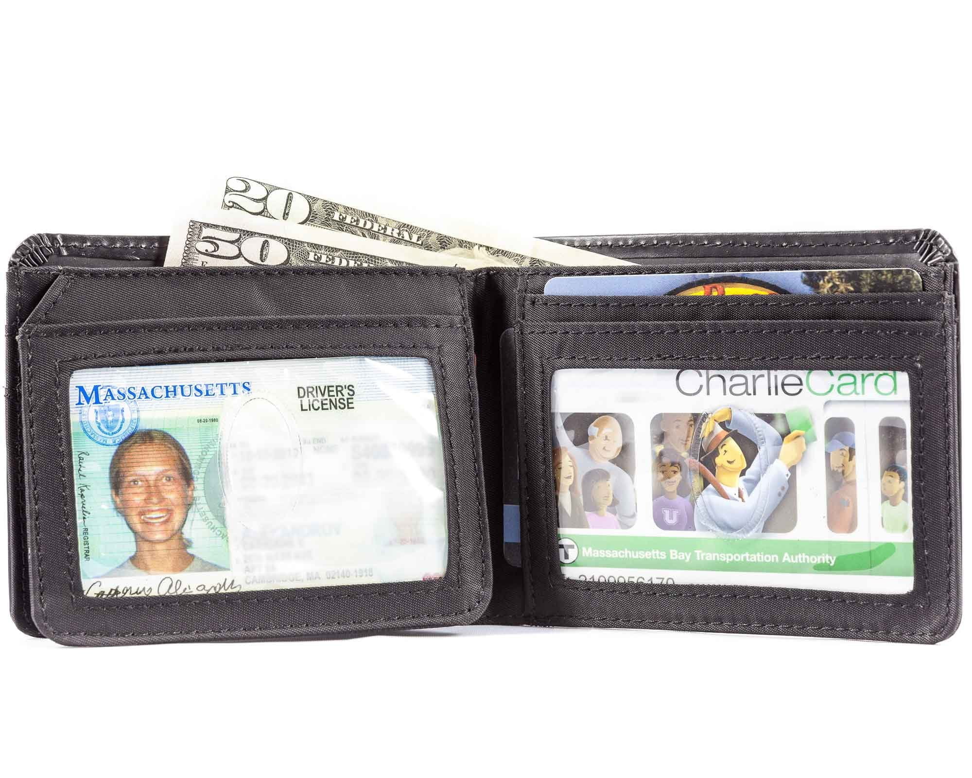 Big Skinny Men's L-Fold Passcase Leather Slim Wallet, Holds Up to 30 Cards, Black - Image 6