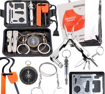 EMDMAK Survival Kit Outdoor Emergency Gear Kit for Camping Hiking Travelling or Adventures