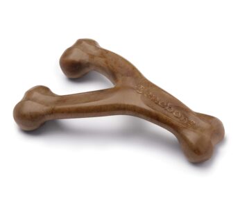 Benebone Wishbone Durable Dog Chew Toy for Aggressive Chewers, Made in USA, Small, Real Ba