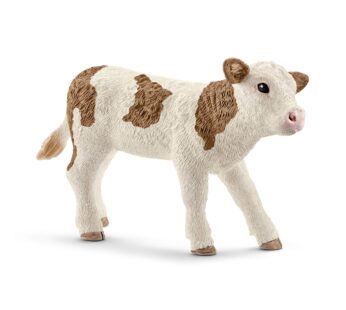 Schleich Farm World, Farm Animal Toys for Boys and Girls 3 and Above, Simmental Calf Toy C