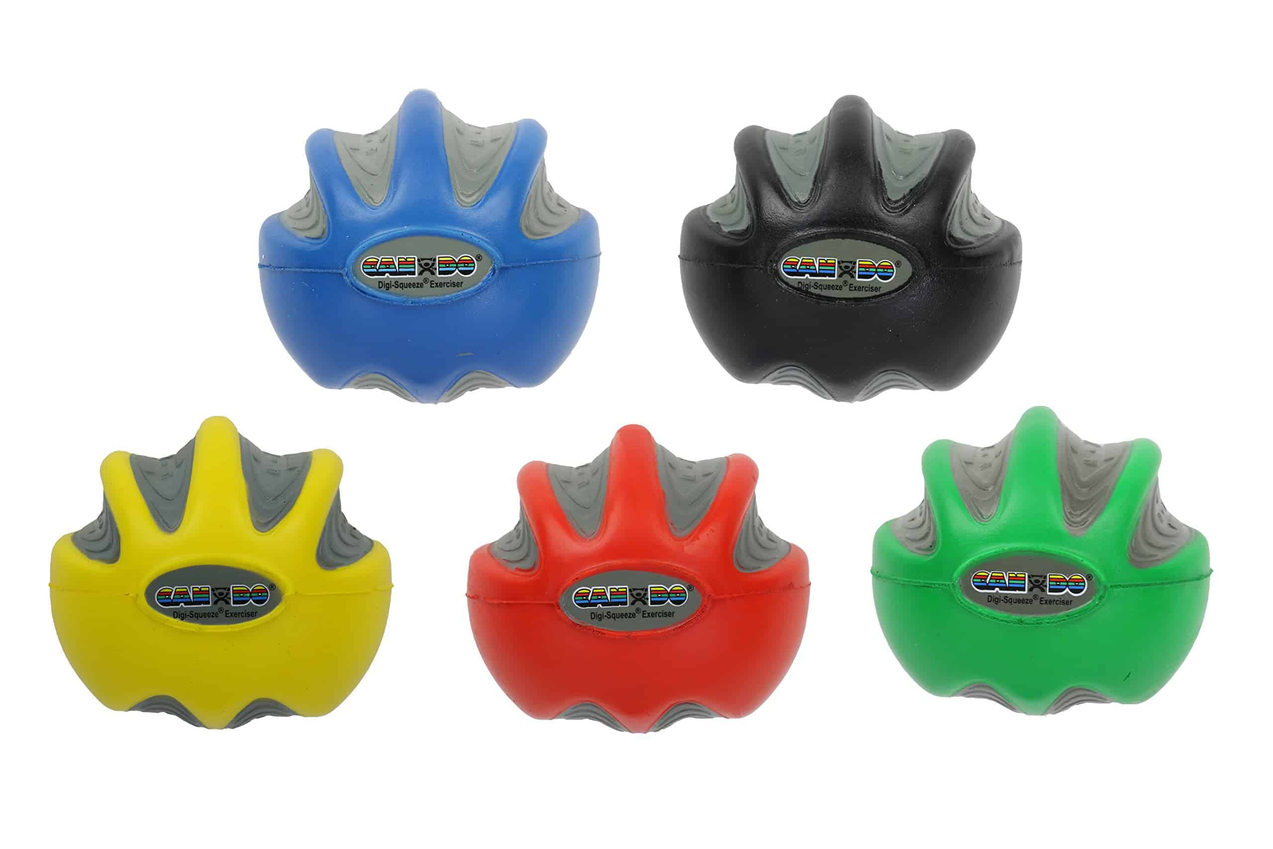 Cando-34973 Digi-Squeeze Hand Exerciser, Large, Set of 5 Pieces (Yellow, Red, Green, Blue,