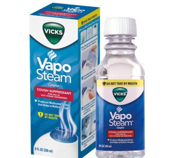 Vicks VapoSteam Medicated Liquid with Camphor, a Cough Suppressant, 8 Oz VapoSteam Liqui