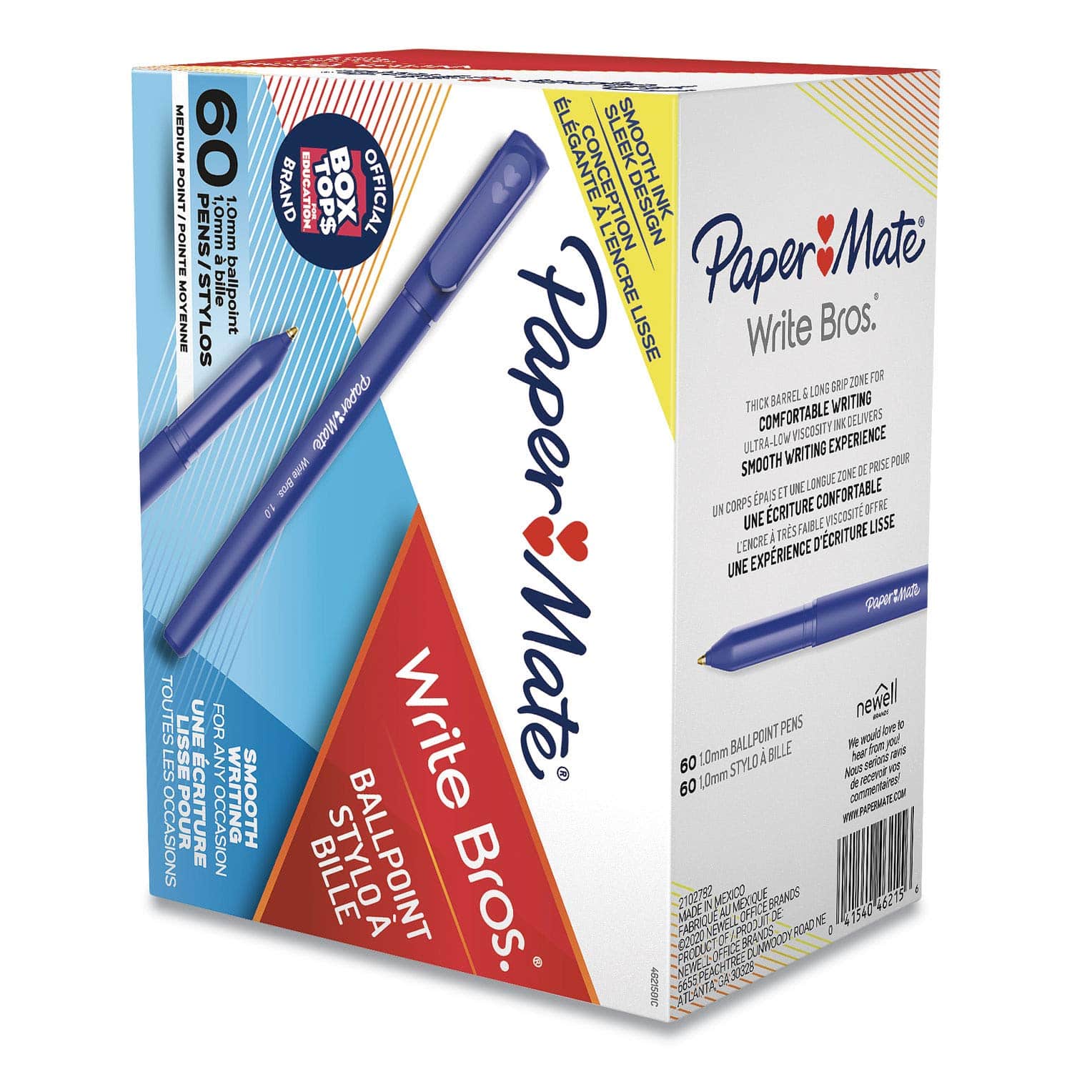 Paper Mate 4621501 Ballpoint Stick Pen, Medium Point, 60/PK, Blue - Image 2