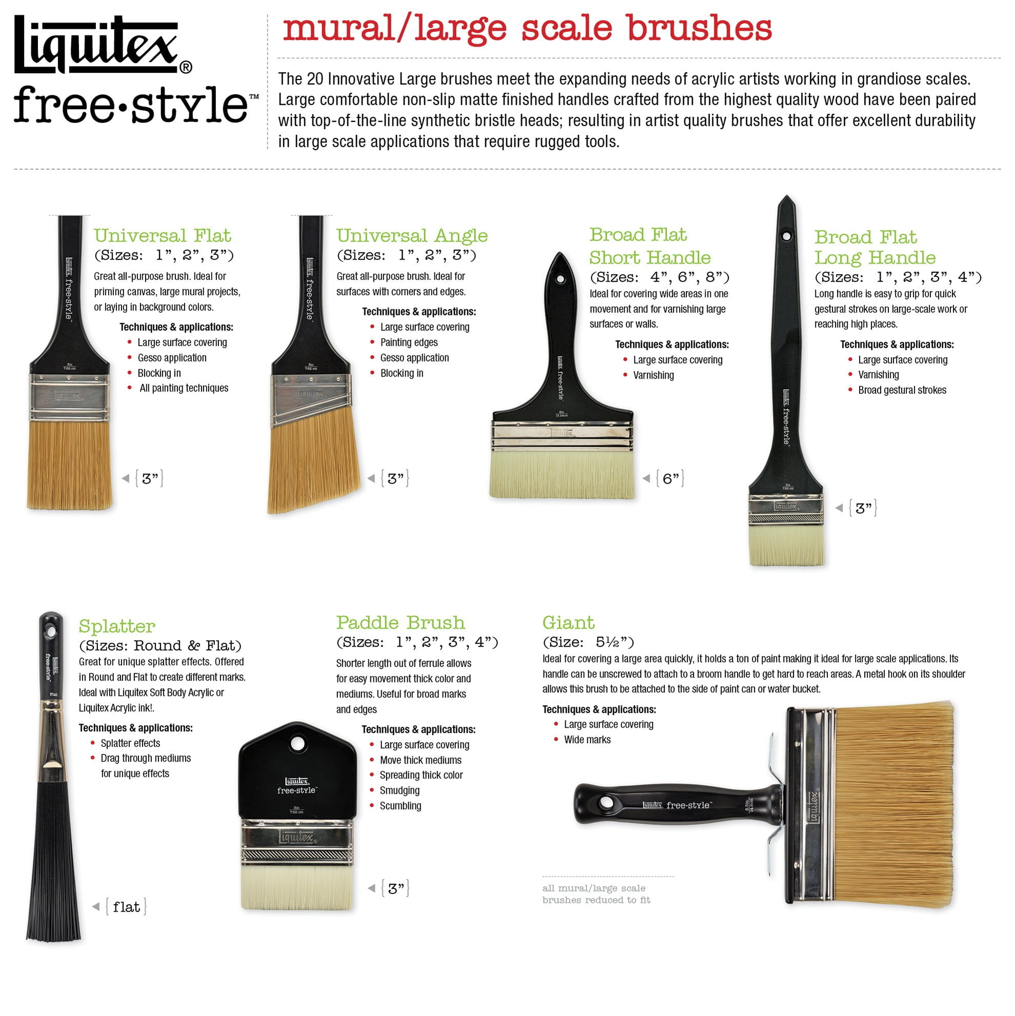 Liquitex 1301002 Professional Freestyle Large Scale Brush, Paddle 2-inch - Image 3