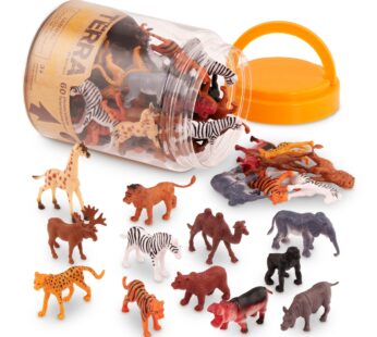 Terra by Battat 60 Pcs Wild Creatures Tube Realistic Mini Animal Figurines Lion, Hip