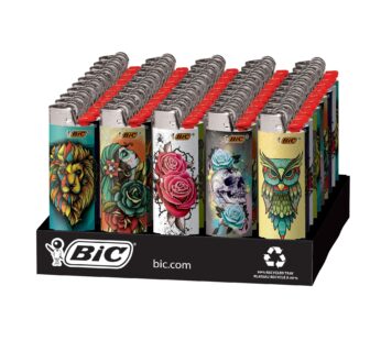 BIC Maxi Pocket Lighter, Special Edition Tattoos Collection, Assorted Unique Lighter Desig