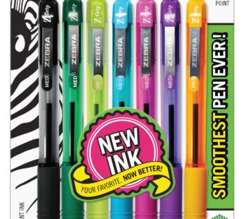 Zebra Pen Z-Grip Retractable Ballpoint Pen, Medium Point, 1.0mm, Assorted Fashion Colors,