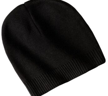 Port Authority 100% Cotton Beanie – Black – One Size
