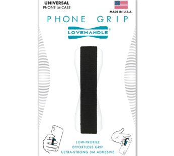 LOVEHANDLE Universal Phone Grip for Most Smartphones, Mini Tablets and Cases, Black Elasti