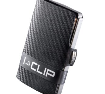I-CLIP Carbon with Silver Frame – Sleek Slim Mini Wallet with Moneyclip
