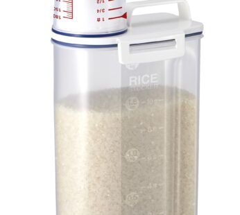 Asvel 7509 Rice Container Bin with Pour Spout Plastic Clear 2KG