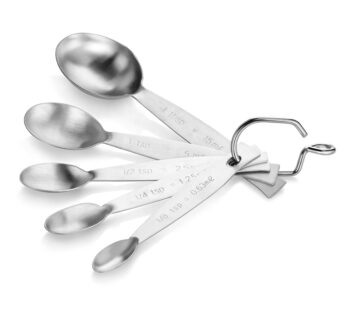 New Star Foodservice 43129 18/8 Stainless Steel Measuring Spoons (Set of 5), Silver