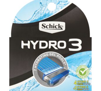 Schick Hydro 3 Blade Razor Cartridge Refill-4 ct