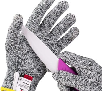 NoCry Kids Cutting Gloves, XS (8-12 Years) – 100% Food Grade Kids Fishing Gloves with Leve