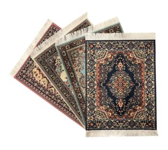 Set of 4 Dollhouse Rugs, Miniature Doll House Accessory, 10×7 Carpets, Rectangle, Kids Toy