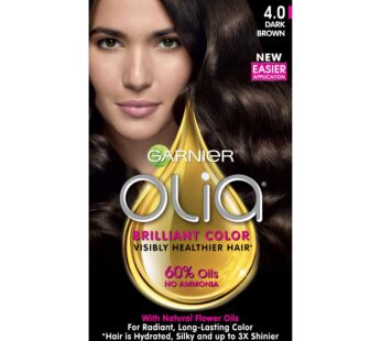 Garnier Olia Ammonia Free Permanent Hair Color, 100% Gray Coverage (Packaging May Vary), 4