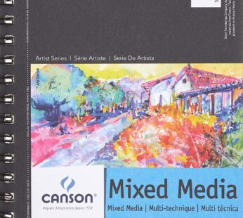 Canson Artist Series Mixed Media Paper, Wirebound Pad, 5.5×8.5 inches, 30 Sheets (138lb/22