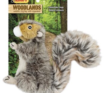 RUFFIN’ IT Reaowazo Woodlands Plush Squirrel Dog Toy, Small