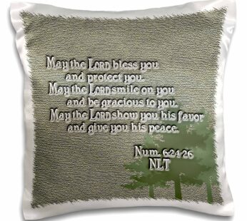 3dRose pc_22340_1 Aaron’s Blessing Numbers 6 24 26 Bible Verse-Pillow Case, 16 by 16″