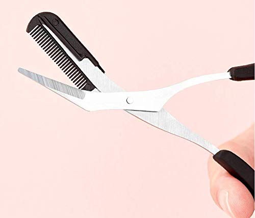 Professional Precision Eyebrow Trimmer Scissors Scissors with Comb and Non Slip Finger Gri - Image 4