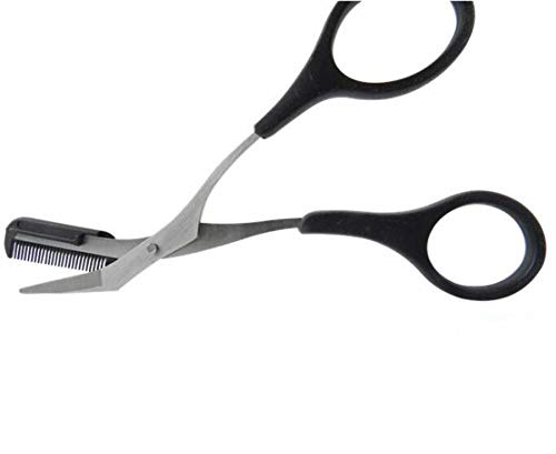 Professional Precision Eyebrow Trimmer Scissors Scissors with Comb and Non Slip Finger Gri - Image 2