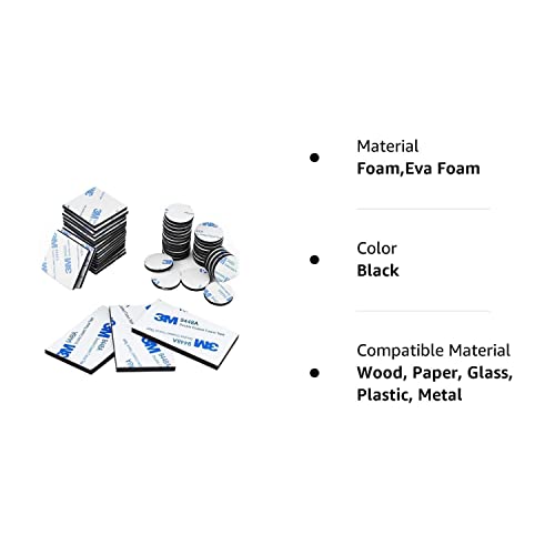 Double Sided Foam Tape Strong Pad Mounting,Black Self-Adhesive Tape Include Square Round a - Image 7