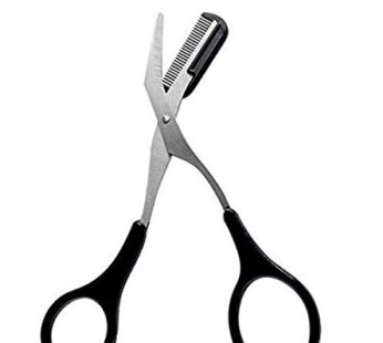 Professional Precision Eyebrow Trimmer Scissors Scissors with Comb and Non Slip Finger Gri