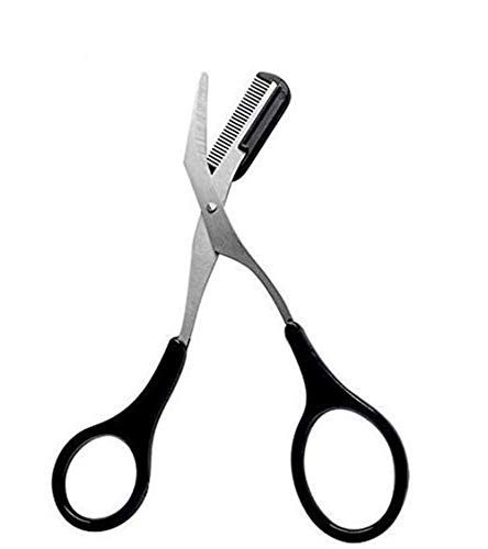 Professional Precision Eyebrow Trimmer Scissors Scissors with Comb and Non Slip Finger Gri